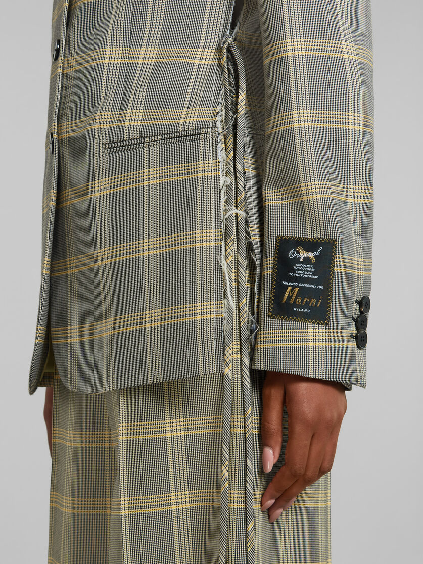Yellow checked tech wool jacket - Jackets - Image 5