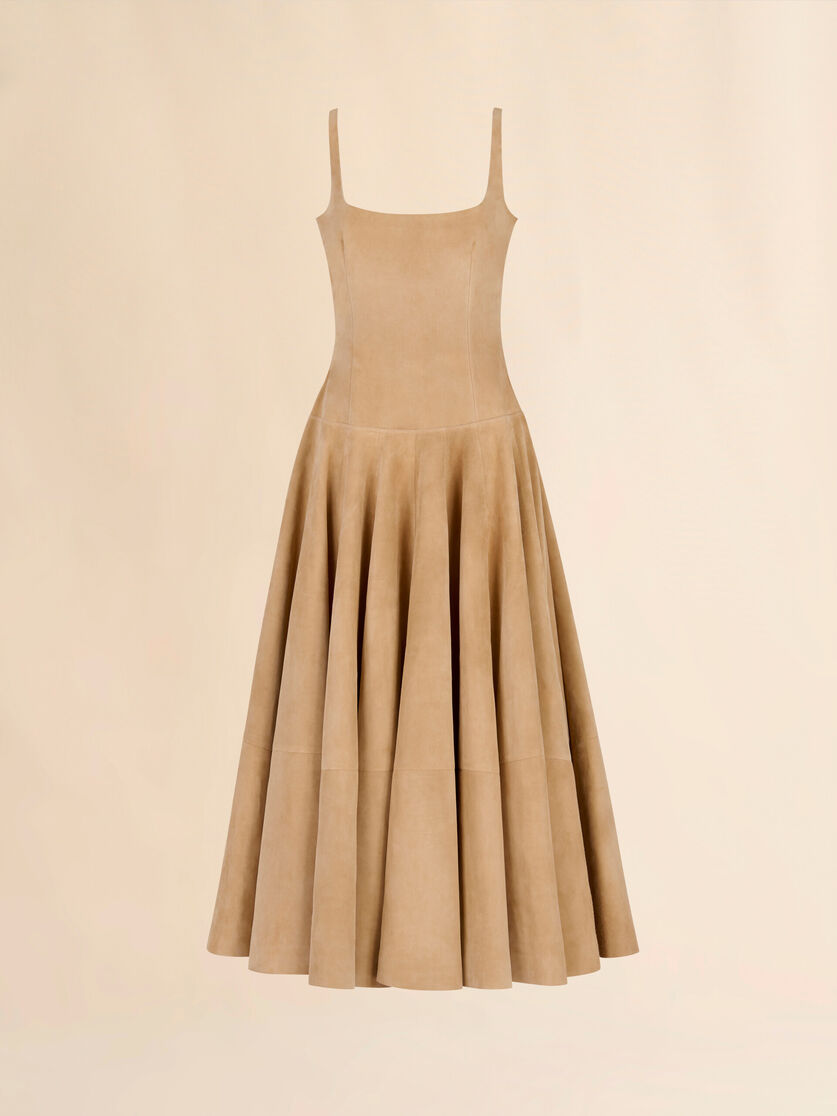 Camel suede bustier dress - Dresses - Image 1