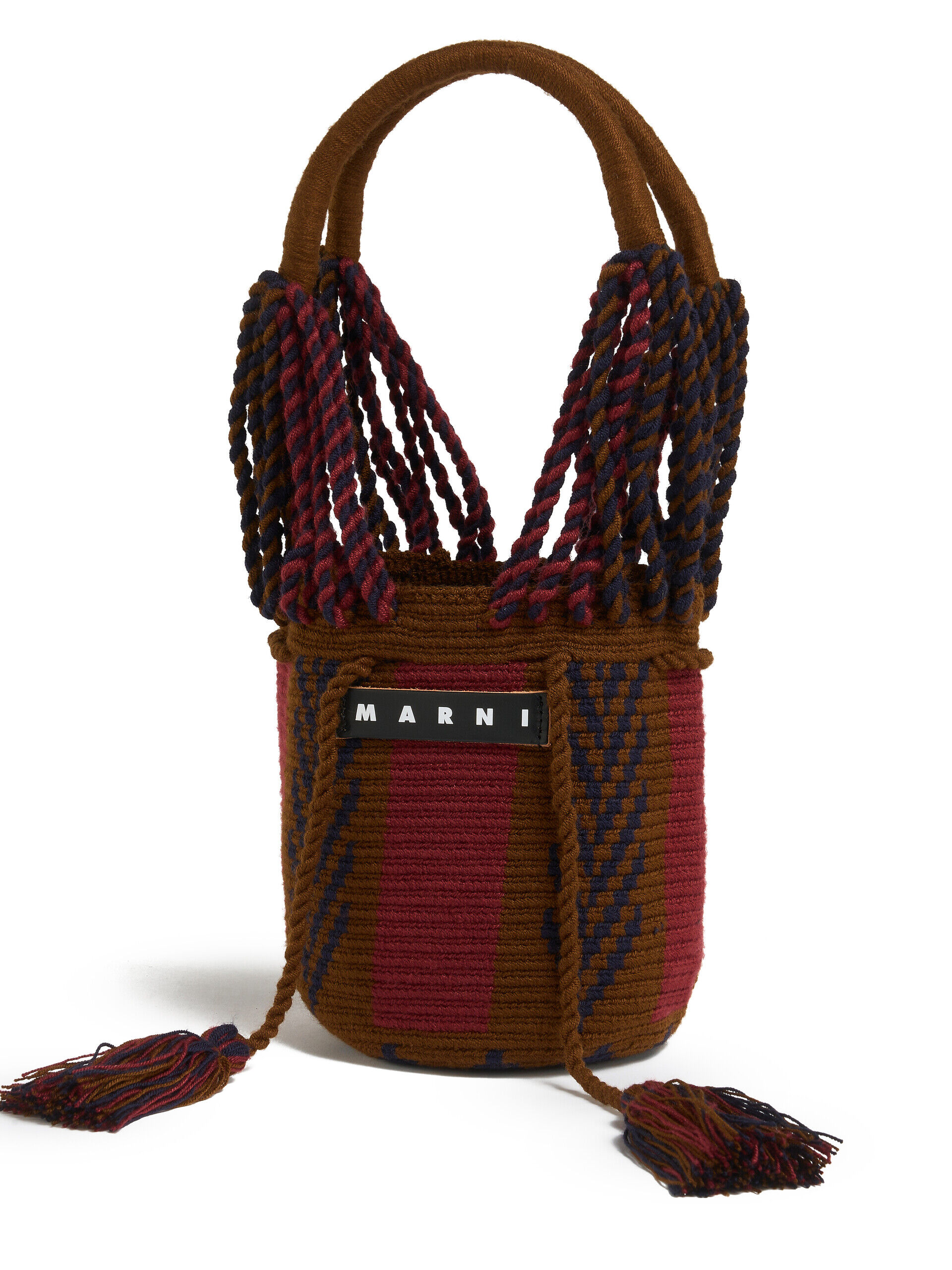 MARNI マルニマーケット　フィッシュバック　ニット ベージュ ブルー クロシェ製 MARNI MARKET FISHバッグ | Marni