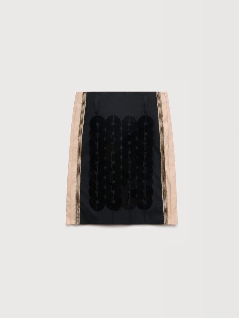 Black poplin skirt with disco sequins, Image 1