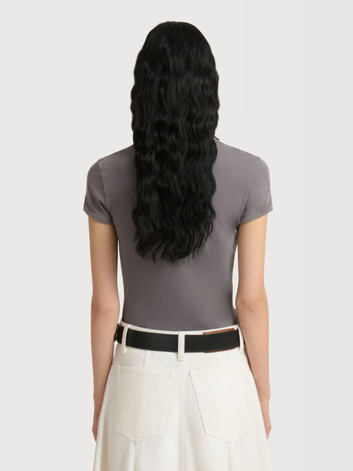 Grey cotton T-shirt with sunshine print - T-shirts
