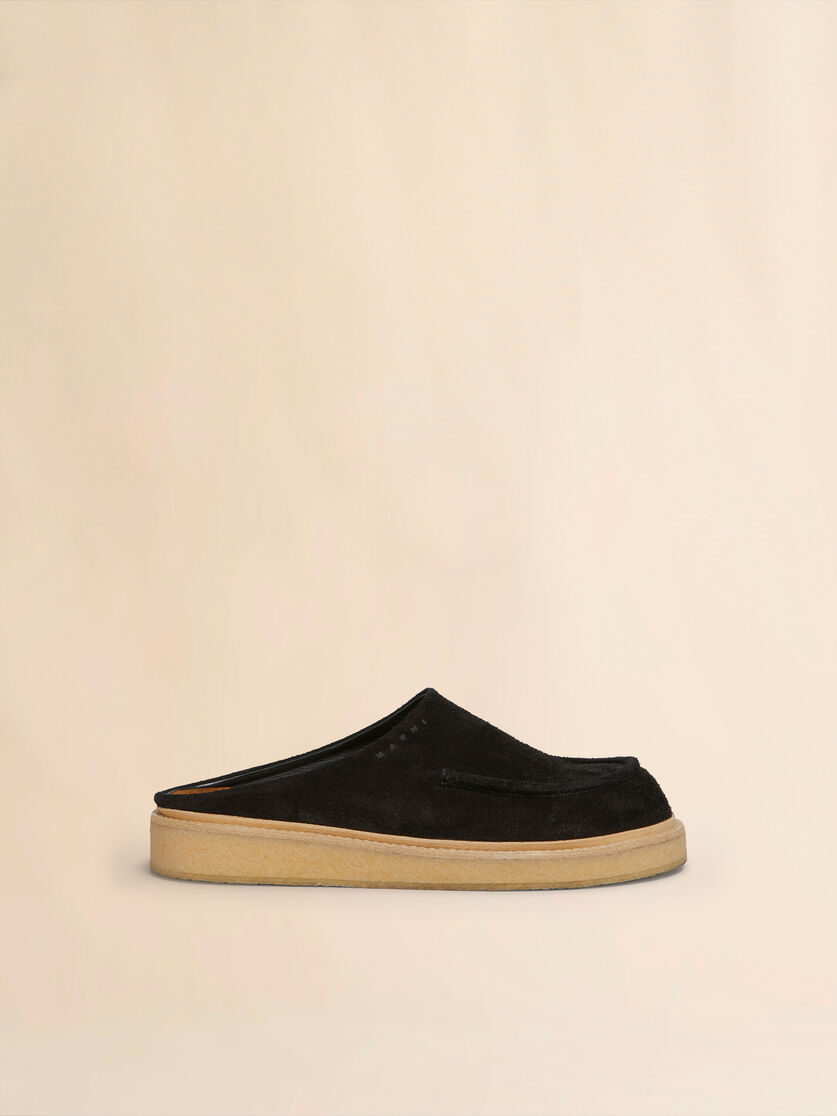 Brown suede sabot with para rubber sole - Clogs - Image 1