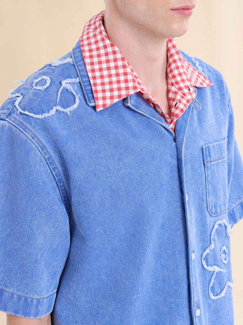 Light blue bowling shirt with Dillies patch details - Shirts - Image 4