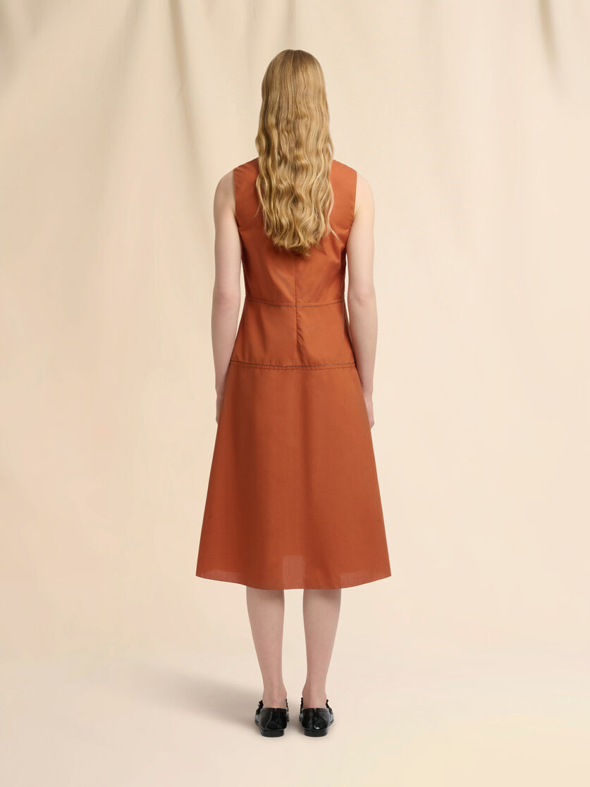 オレンジ ティアードスカート付きポプリンドレス, Image 3