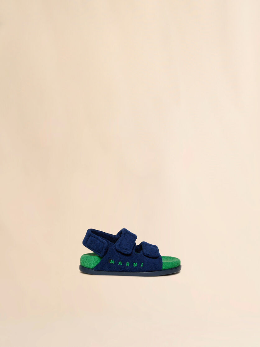 Yellow and pink towelling triple-strap Fussbett - Sneakers - Image 1