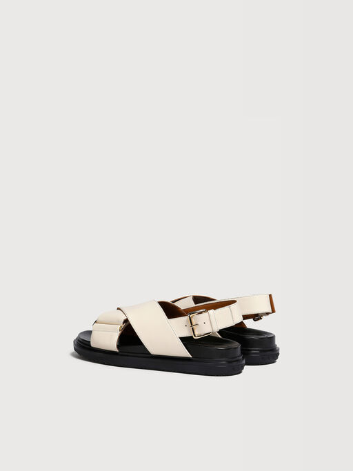 White leather Fussbett - Sandals