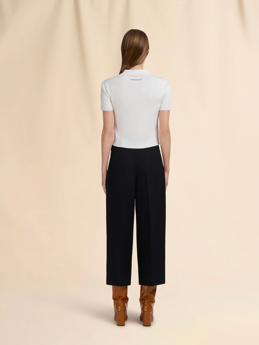 Pink wool cropped trousers - Pants - Image 3