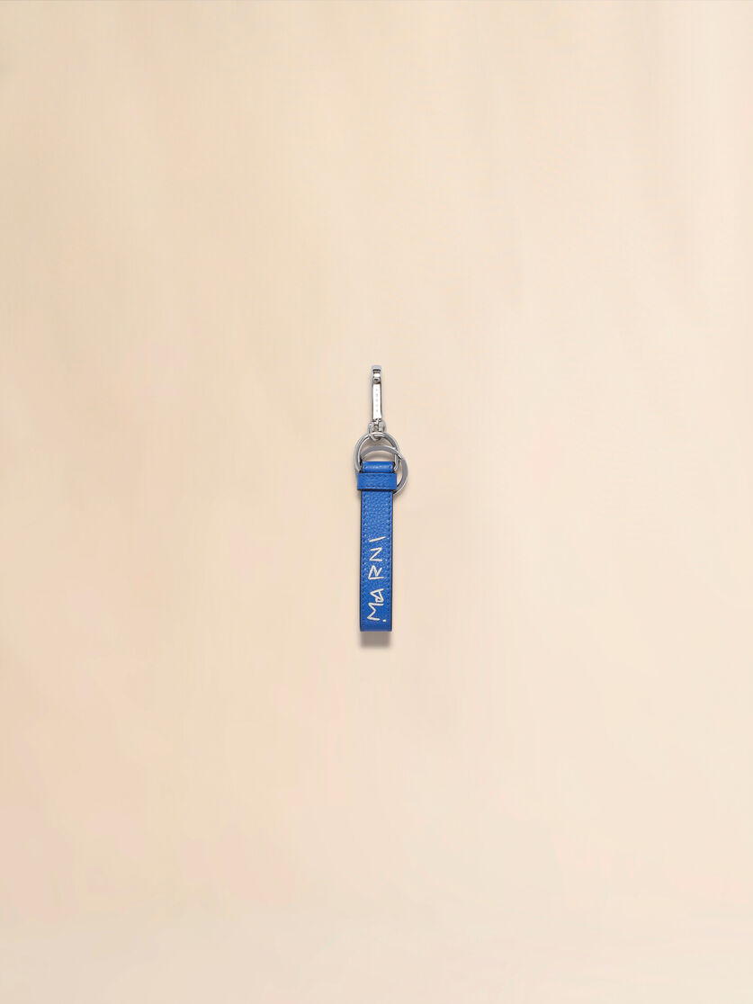 Blue leather keyring with Marni Mending - Key Rings - Image 1