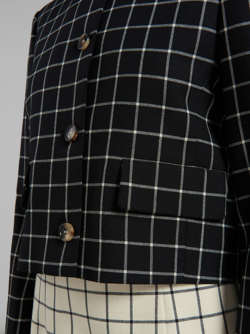 Black checked wool jacket - Jackets - Image 5