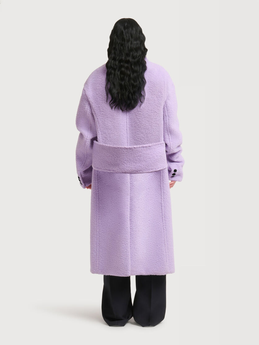 Purple wool-mohair teddy oversized coat, Image 4