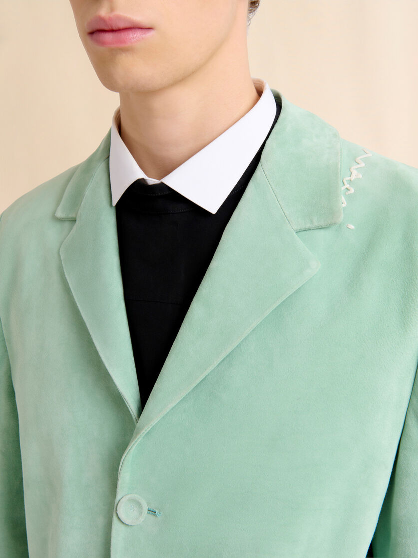 Green suede boxy jacket - Jackets - Image 4