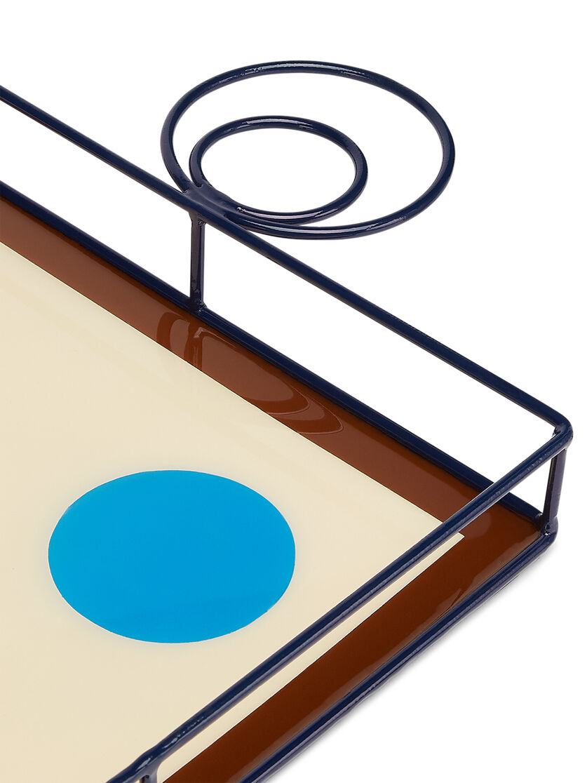MARNI MARKET rechteckiges Tablett aus Eisen und beigem, blauem, braunem und rotem Harz - Accessoires - Image 3