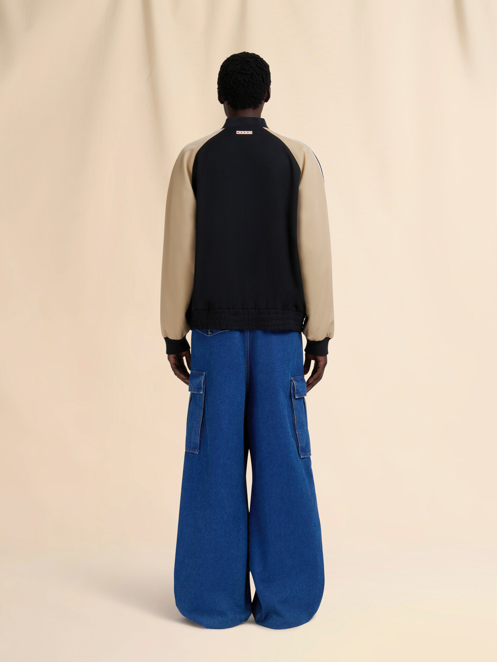 Black wool colour-block bomber jacket | Marni