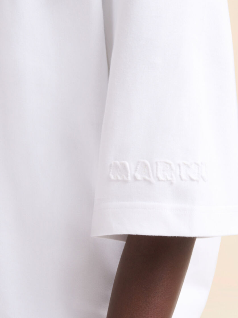 Blue organic cotton oversized polo shirt with Marni patches - Shirts - Image 4