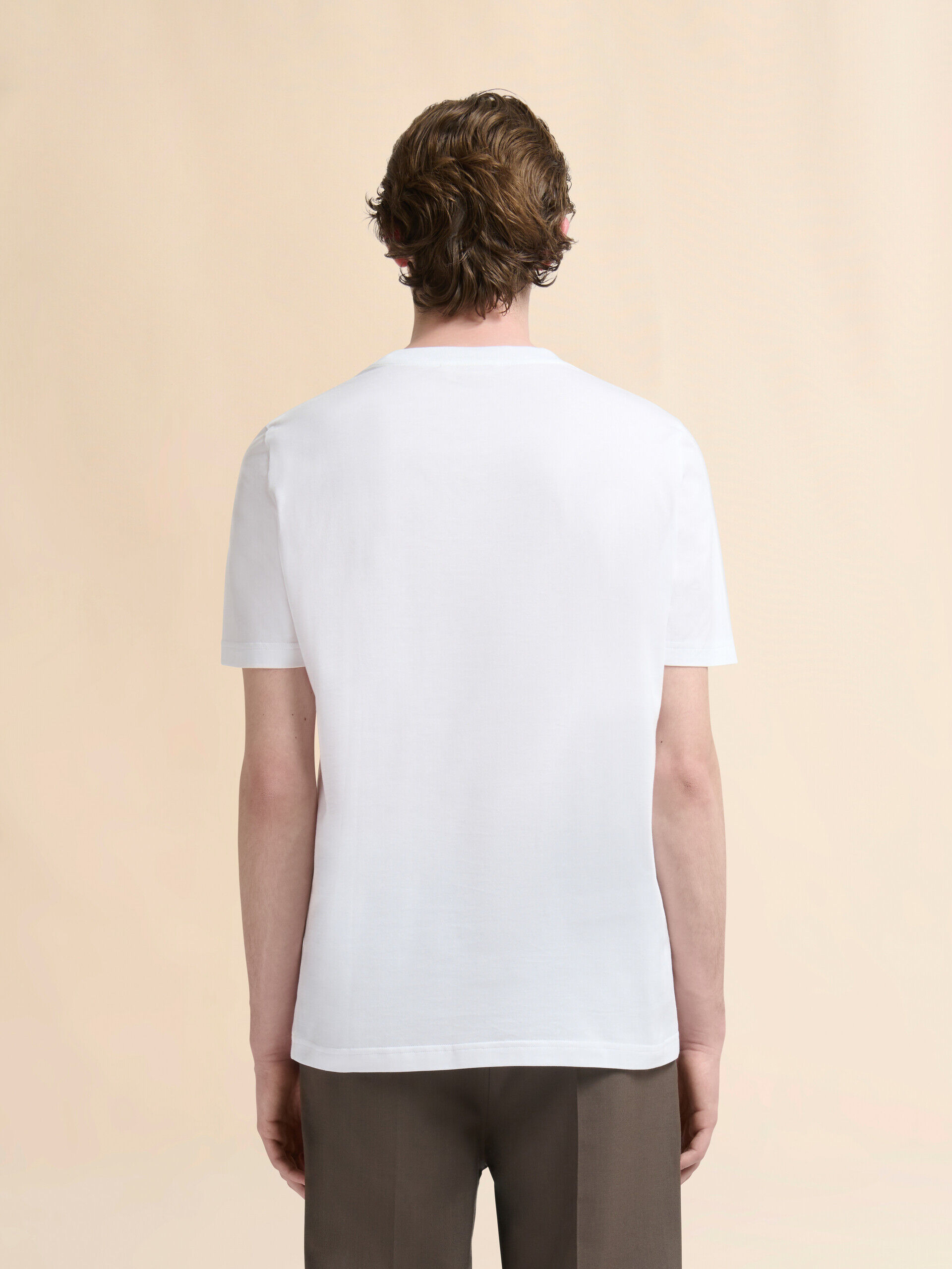 ホワイト コットン製T-シャツ、オオカミプリント | Marni