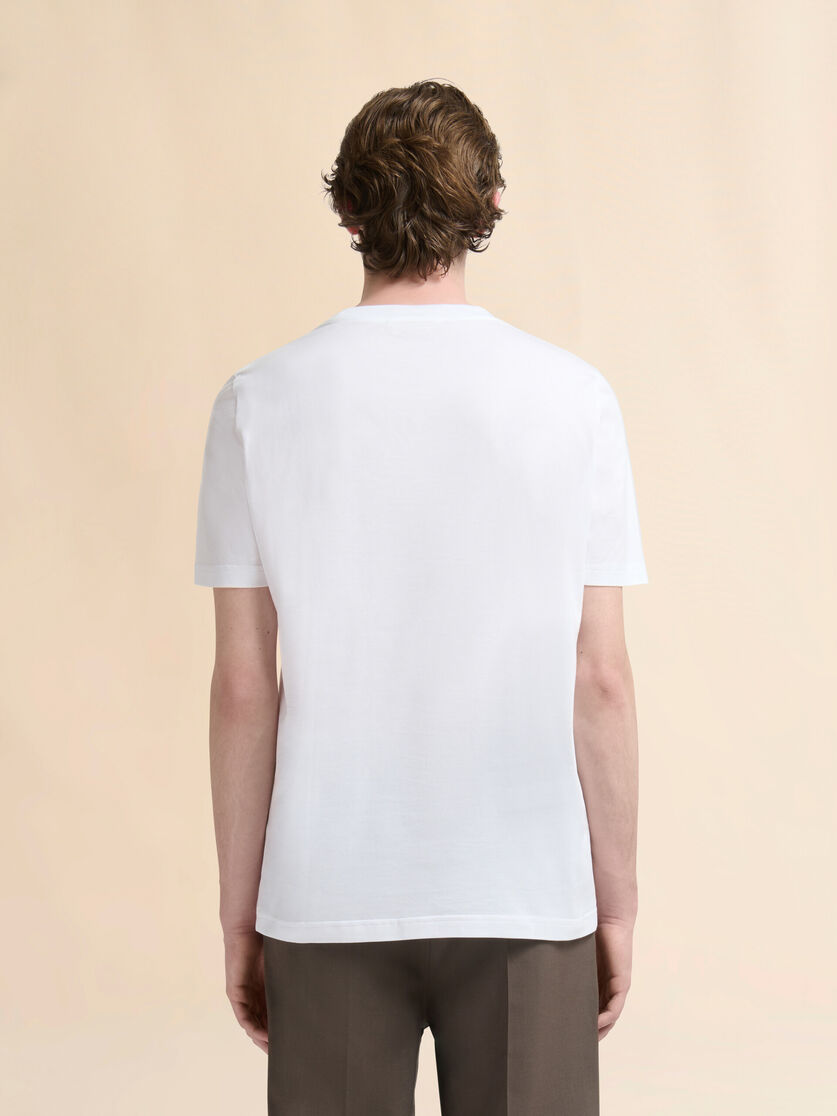 White cotton T-shirt with wolf print - Shirts - Image 3