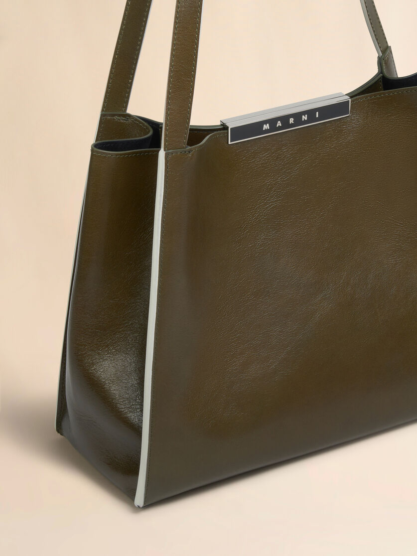 Black leather Cresta E/W small tote bag - Shopping Bags - Image 5