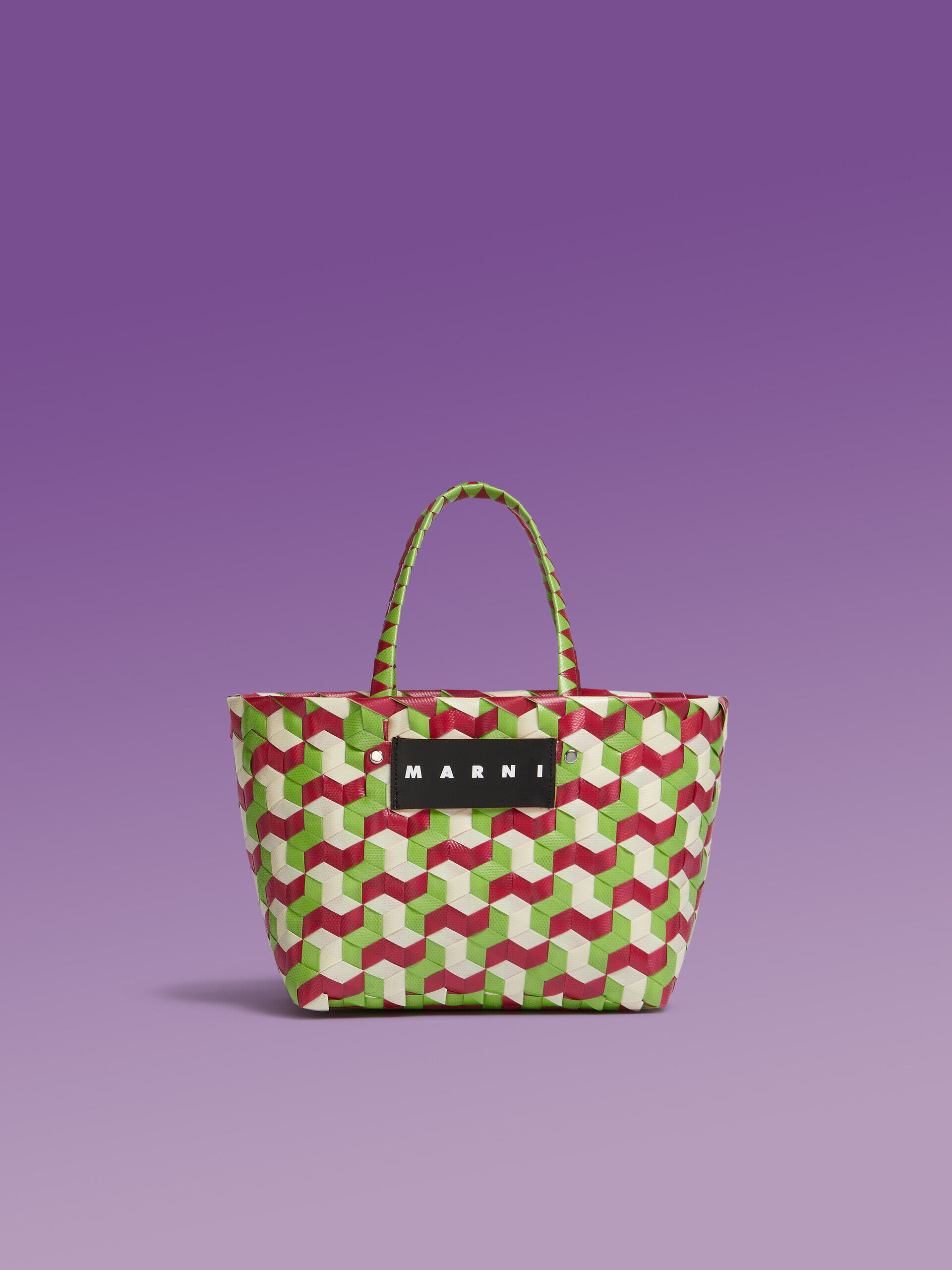 ✨極美品✨MARNI　3D　CUBE　MOVEN　SHOPPING　BAG ダークレッドウーブン MARNI MARKET 3D BAG | Marni