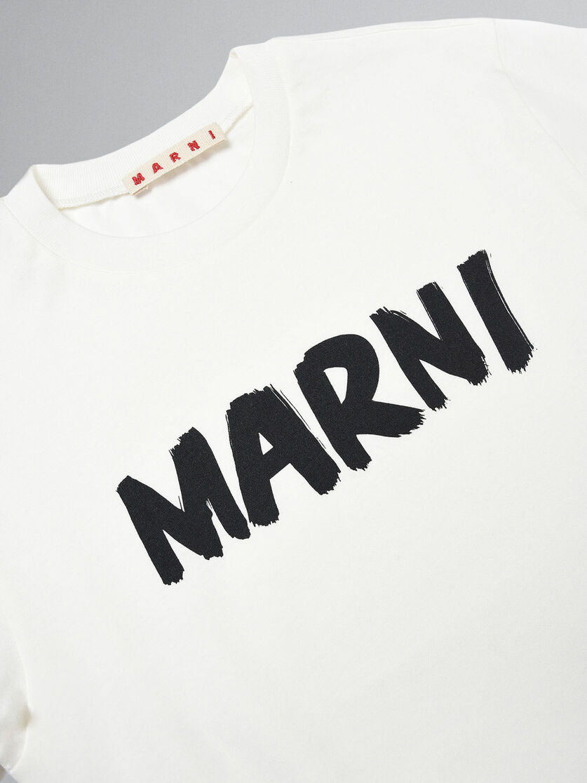 T-shirt in cotone bianco con logo Brush - T-shirt - Image 3