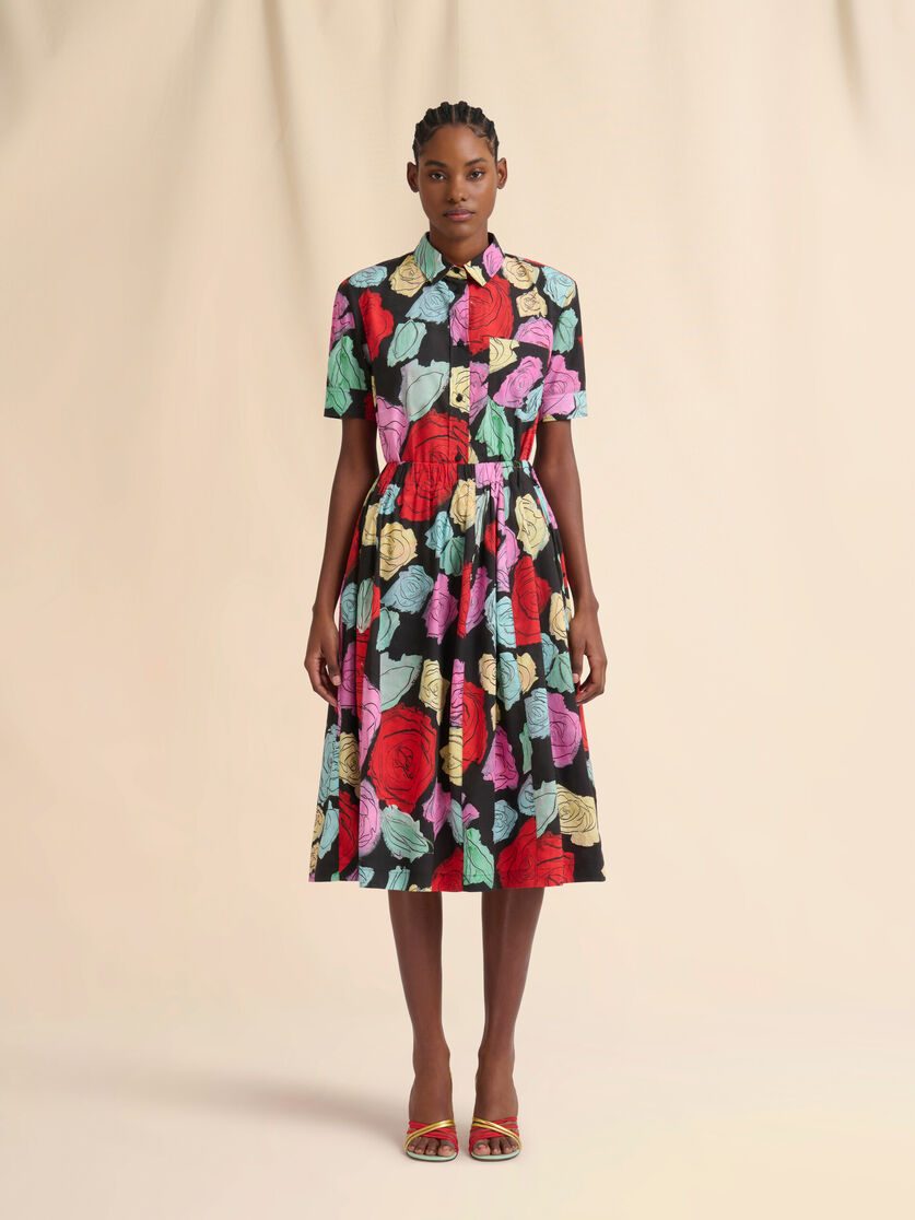 Black poplin panelled skirt with Orion print - Skirts - Image 2