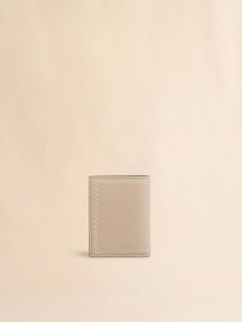 Sky blue bi-fold wallet with Marni Symbol embroidery - Wallets - Image 3