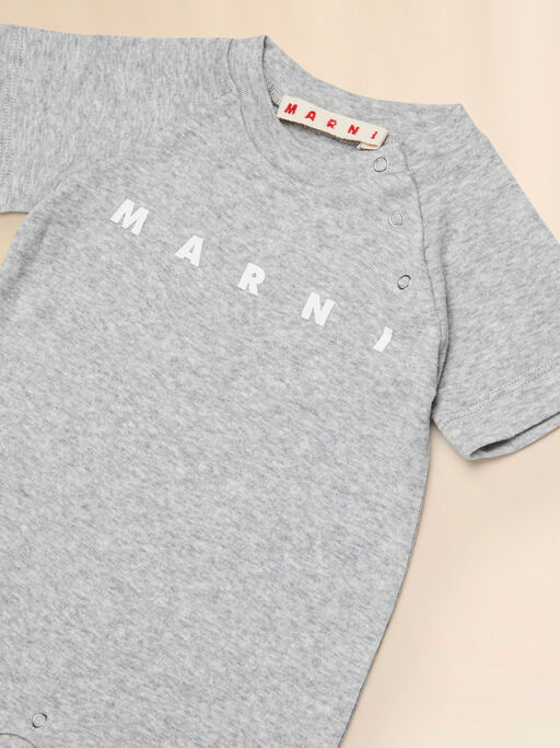 Set neonato in cotone grigio con stampa Marni - Maglieria