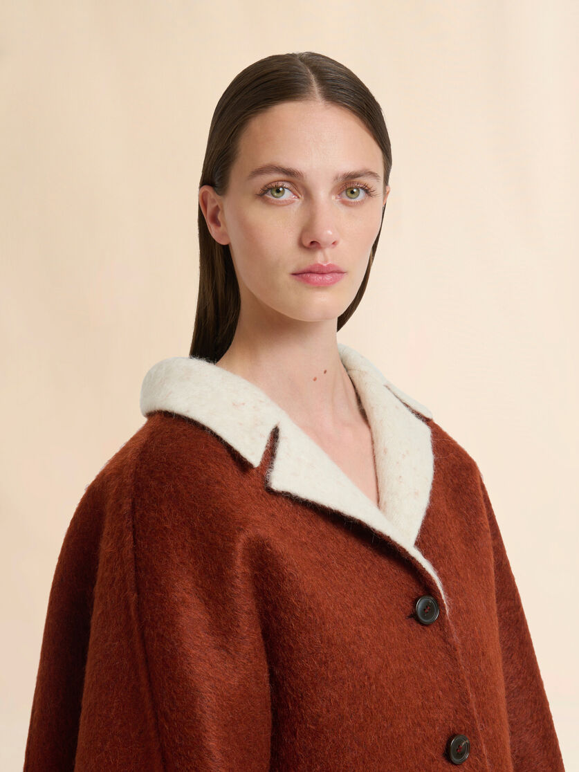Brown wool and mohair felt jacket - Jackets - Image 4