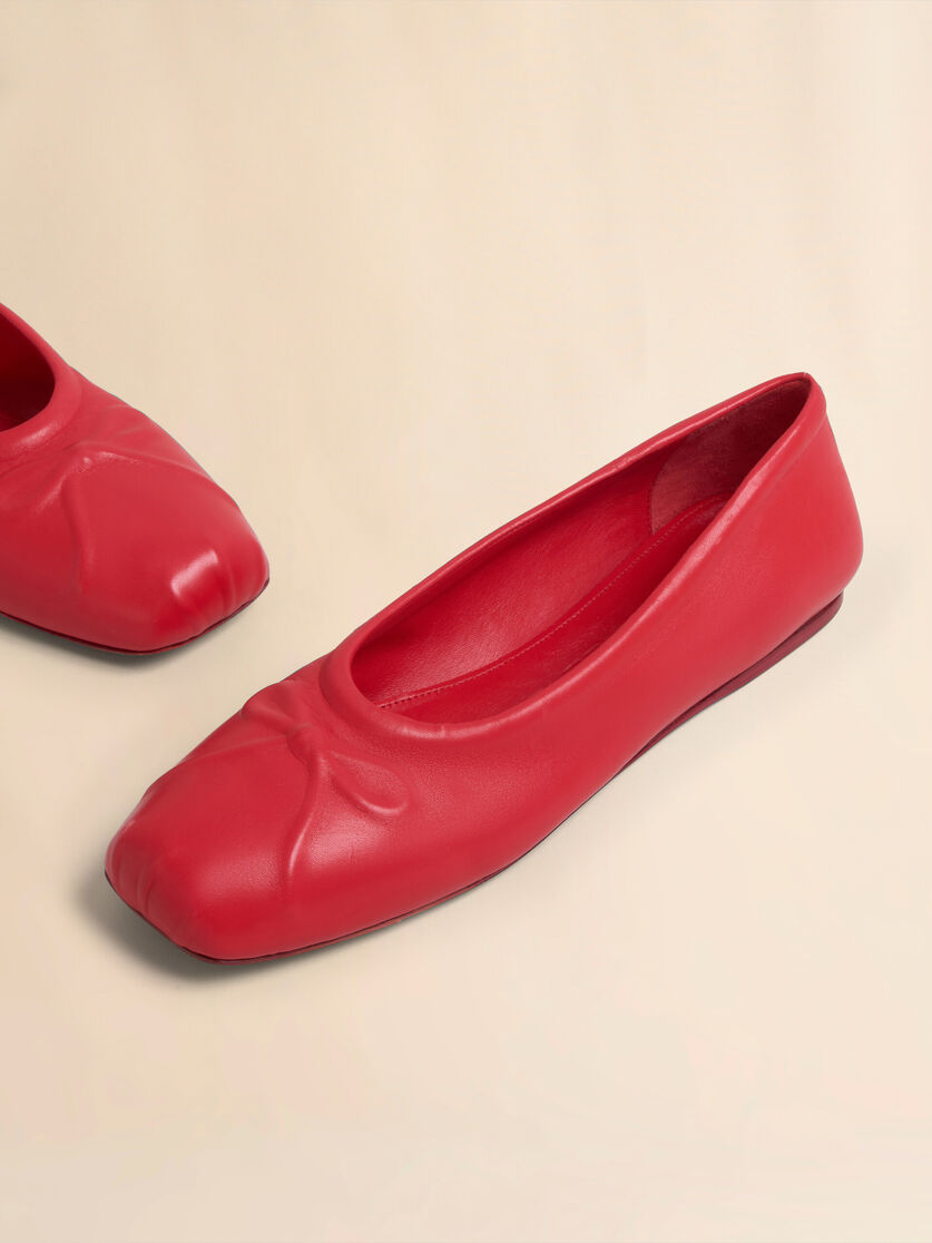 Pink nappa leather seamless Little Bow ballet flat - Ballet Shoes - Image 5