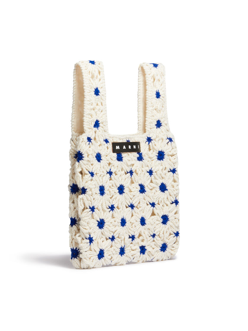 MARNI MARKET FISH bag in white and blue crochet - Bags - Image 2