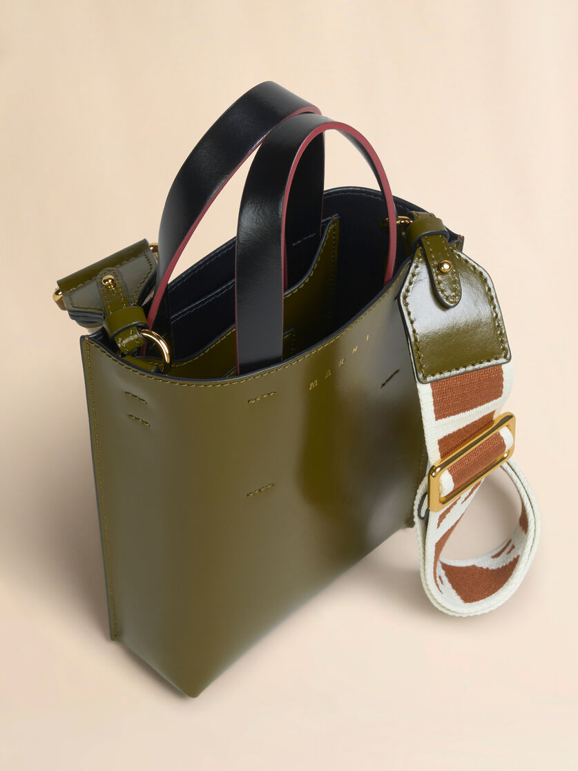 Deep green brown and black leather Museo nano bag - Shopping Bags - Image 4
