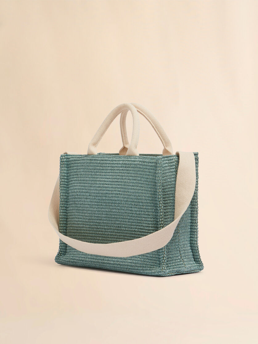 Tote Bag Piccola in tessuto effetto rafia rosa - Borse shopping - Image 3