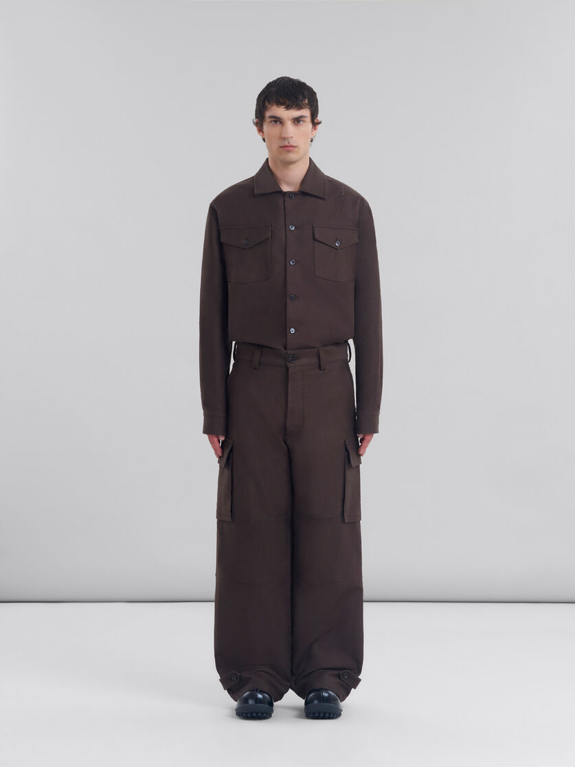 ブラウン オーガニックコットン製 カーゴパンツ | Marni