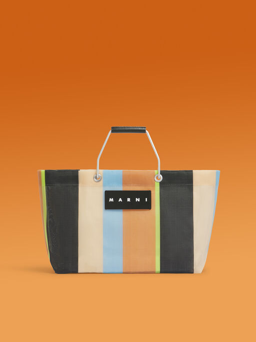 マルチブラウンMARNI MARKET STRIPE MINI BAG - ハンドバッグ