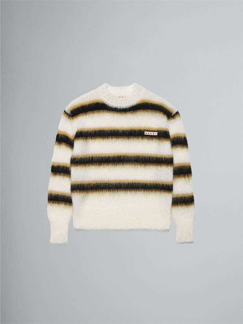 Striped wool and mohair crewneck jumper - Knitwear - Image 1