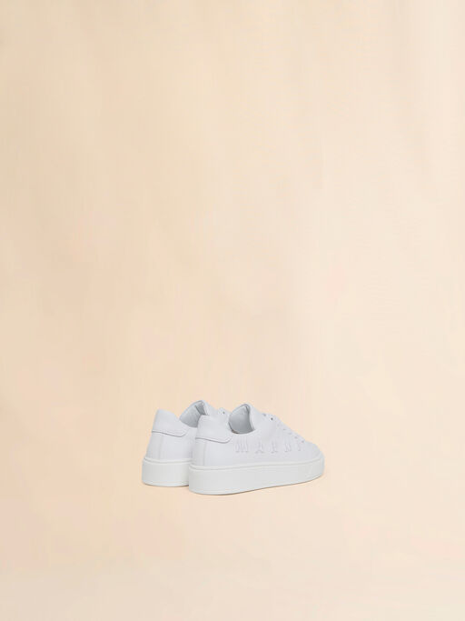 White leather sneaker with tonal Marni embroidery - Sneakers