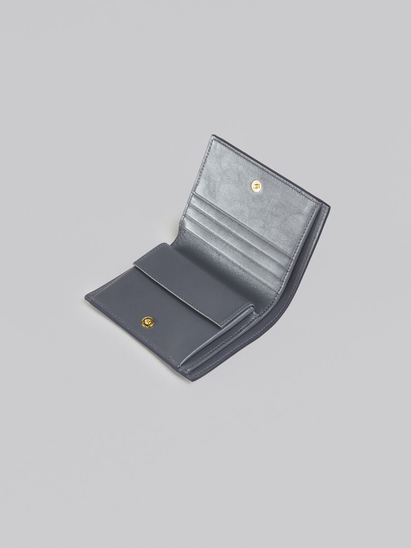 Portafoglio bi-fold in pelle grigia e nera - Portafogli - Image 4