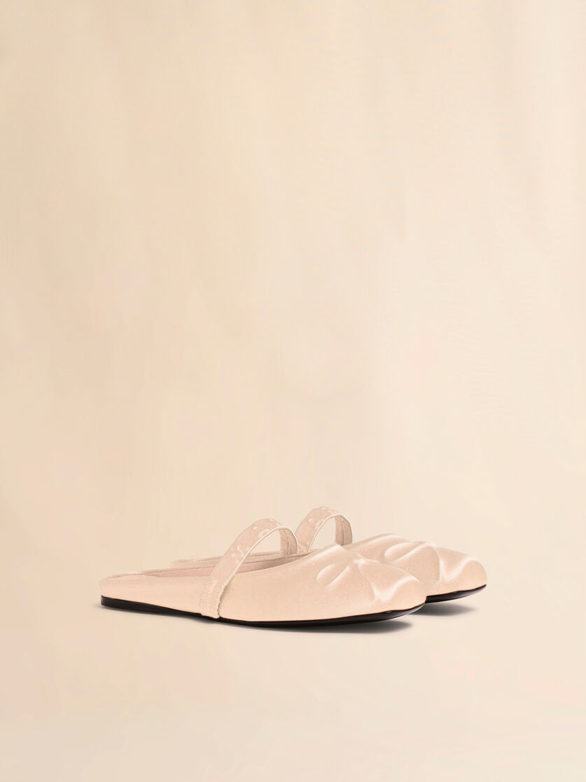 Light grey satin Little Bow sabot ballet flat - Ballet Shoes - Image 2