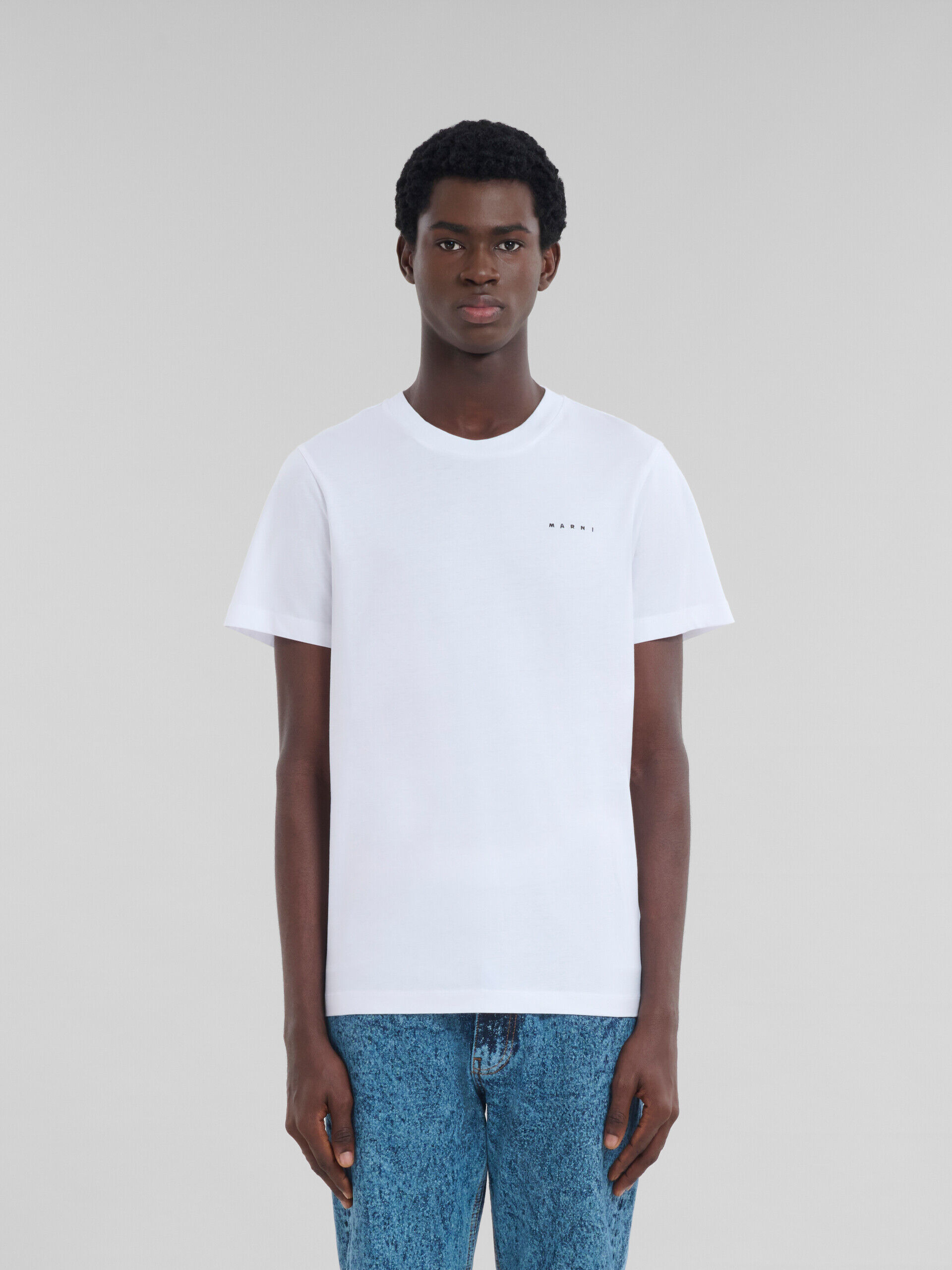 ホワイト ミニ マルニロゴ入り オーガニックコットン製Tシャツ | Marni