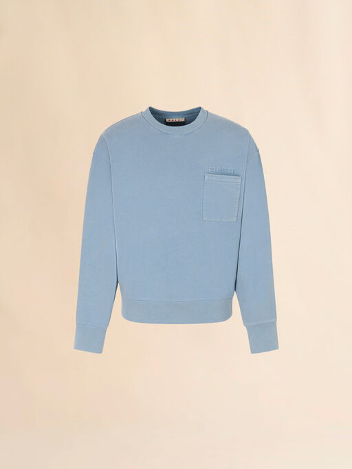 Blue cotton sweatshirt with Marni patches - Sweaters