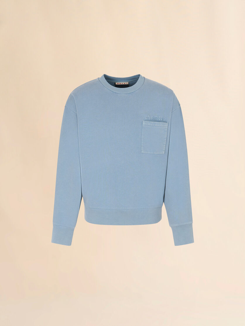 Blue cotton sweatshirt with Marni patches, Image 1