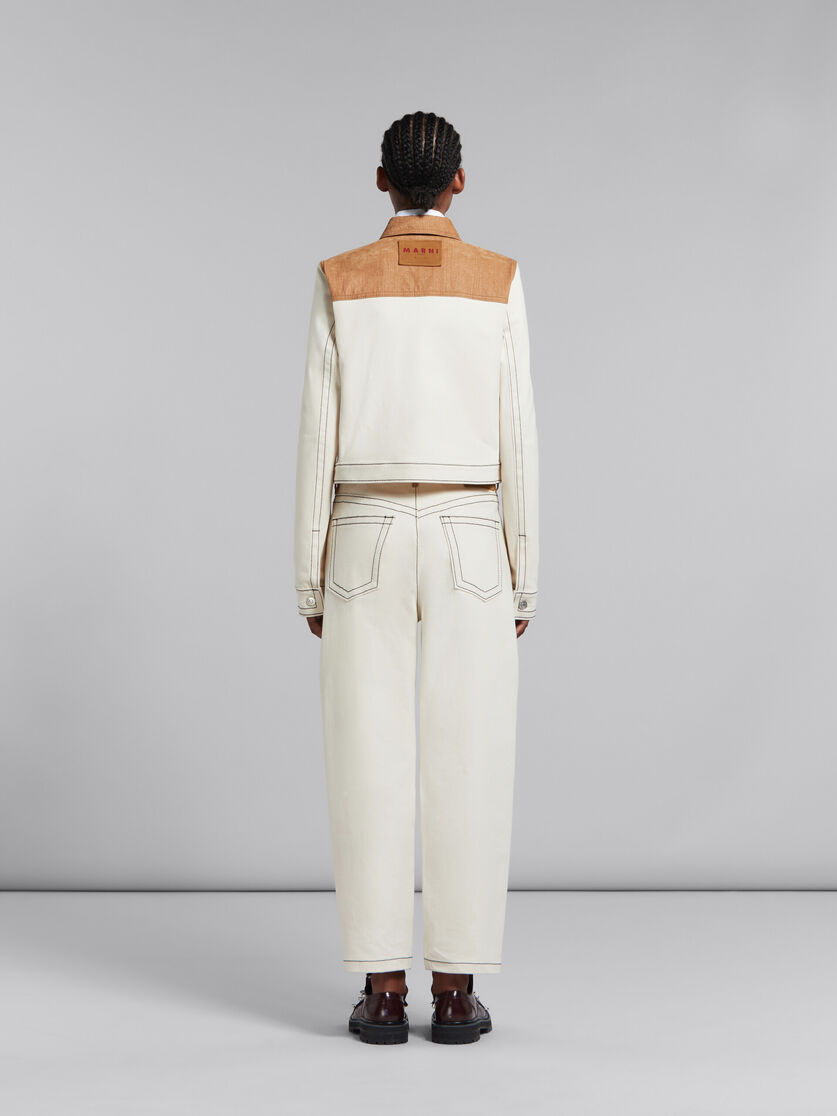 Ecru organic denim trucker jacket with contrast yoke Marni