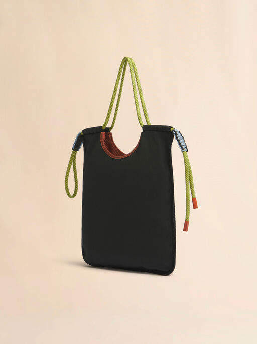 ブラウン＆ブラック ナイロン製 Modulus トートバッグ - ショッピングバッグ