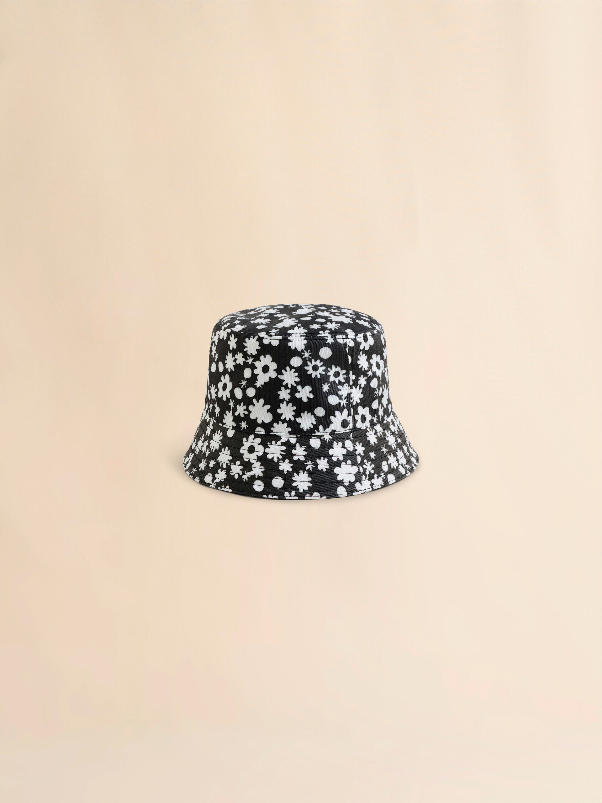 Cotton bucket hat with black and white Pop Fields motif | Marni
