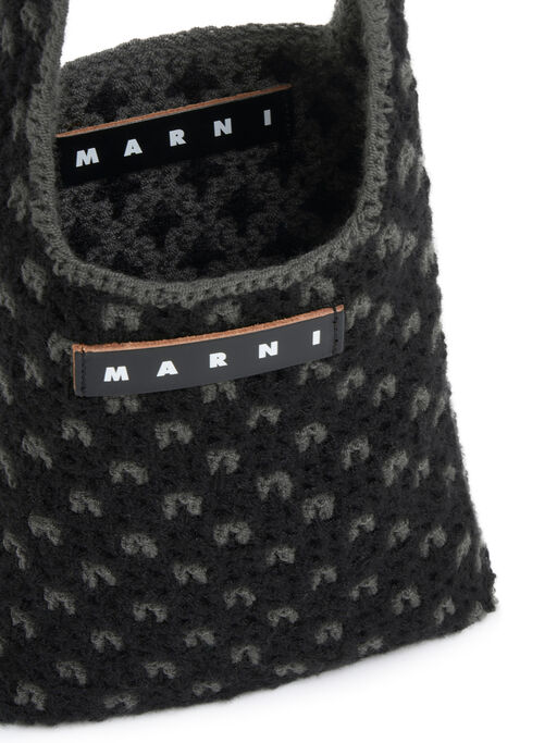グレー MARNI MARKET リバーシブル ニット ミニバッグ - ショッピングバッグ