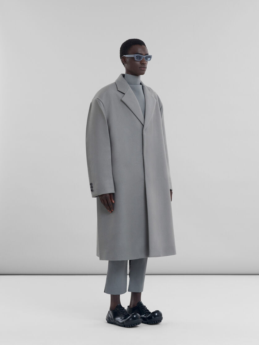 グレー ウール製 オーバーサイズコート | Marni
