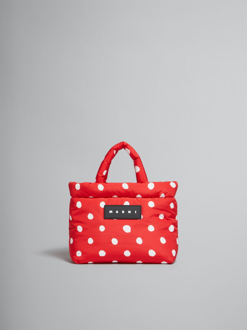 Black polka-dot Puff mini tote bag - Handbags - Image 1