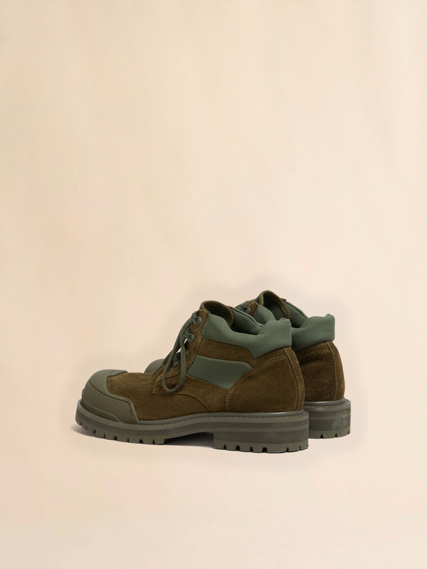 Green suede Patchy combat boot - Boots - Image 3