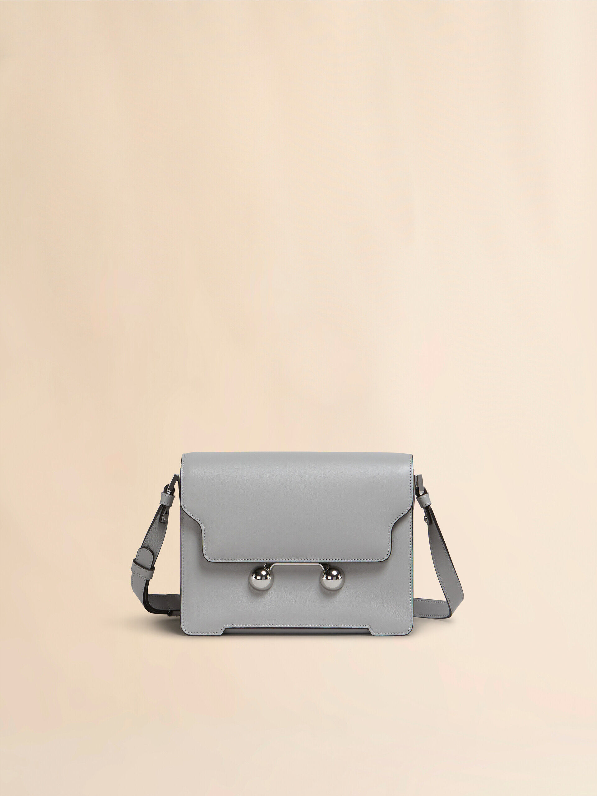 ★国内発送★【MARNI】Trunkaroo ミディアムショルダーバッグ ライトグレー レザー製 Trunkaroo ミディアムショルダーバッグ