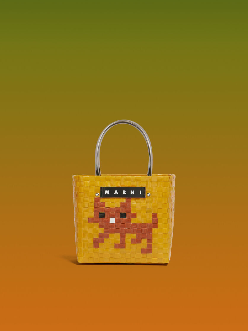 Bolso MARNI MARKET ANIMAL BASKET amarillo y marrón - Bolsos shopper - Image 1