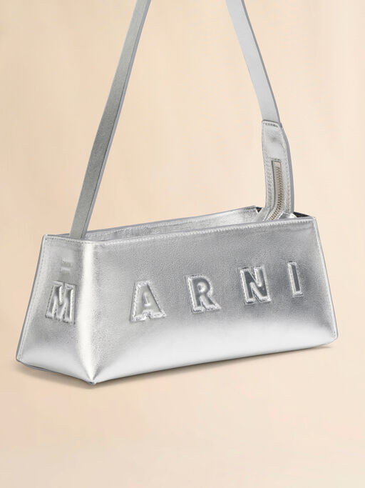 シルバー レザー製 Museo バゲットバッグ - ショルダーバッグ